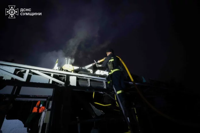 Наслідки російської атаки на Сумщину росія атакувала 135 дронами