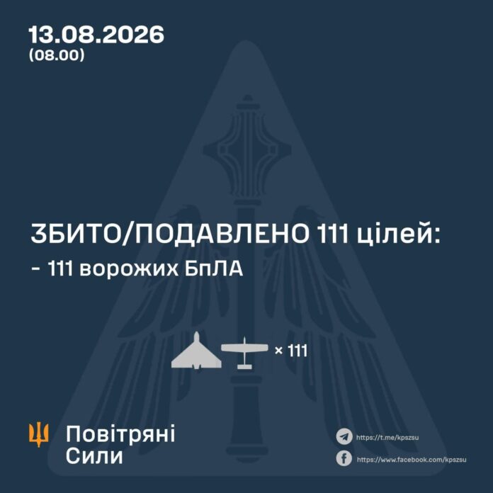 Повідомили скільки БПЛА запустили вночі по Україні
