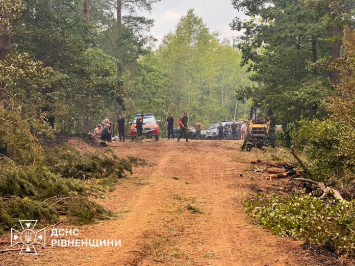 На Рівненщині рятувальники та лісівники ліквідовують лісову пожежу На Рівненщині рятувальники та лісівники ліквідовують лісову пожежу