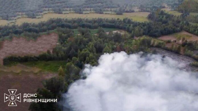 Масштабна пожежа на Рівненщині