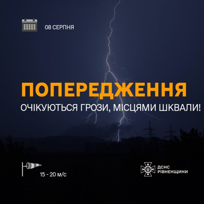 Попередження про небезпечні метеорологічні явища на Рівненщині Попередження про небезпечні метеорологічні явища на Рівненщині