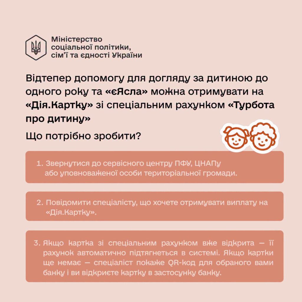 Виплати на дітей надходитимуть по-новому: як жителям Рівненщини відкрити спеціальний рахунок 3 Турбота про дитину