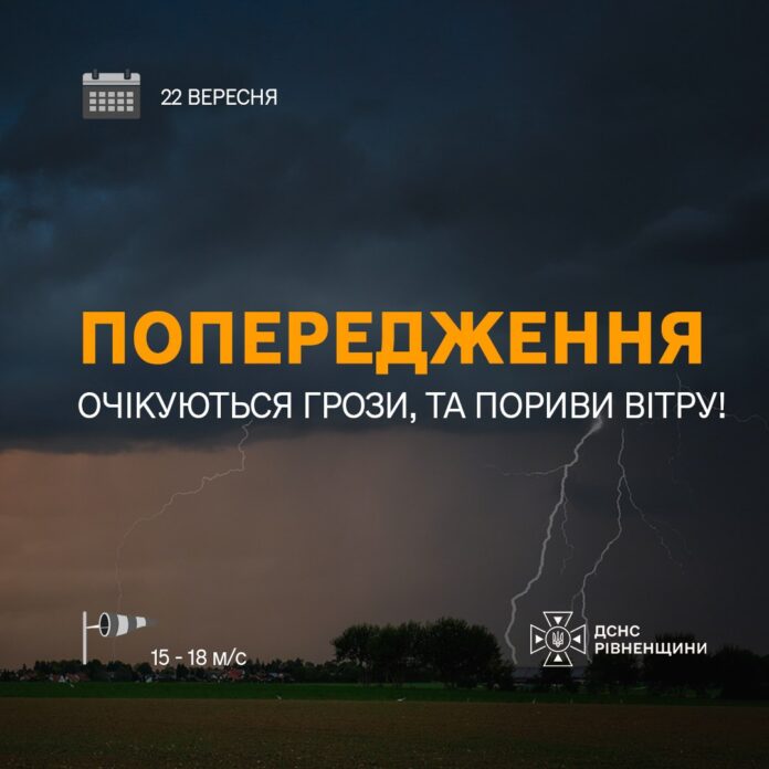 Попередження про небезпечні метеорологічні явища на Рівненщині! Попередження про небезпечні метеорологічні явища на Рівненщині!