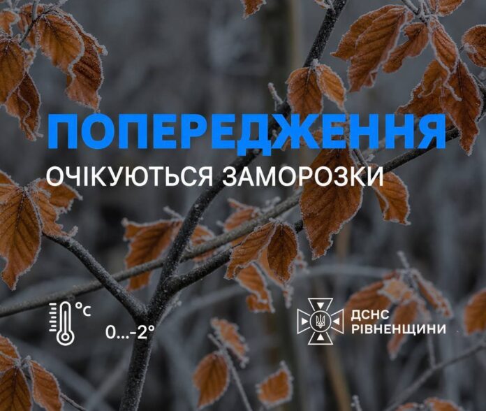 На Рівненщині очікуються заморозки На Рівненщині очікуються заморозки